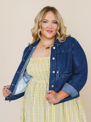 Heroine Harmony Removeable Cape Denim Jacket - Denim M / Denim