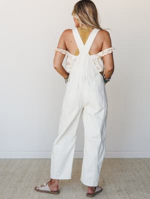 Chasing Violets Overalls - Cream