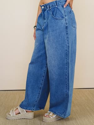 Jenny Cool Trouser Jeans - Denim Blue L / Denim Blue