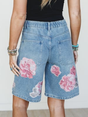 Petal Party Shorts - Denim L / Denim