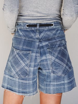 Pixie Party Jeans - Denim Plaid S / Denim Plaid