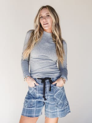 Pixie Party Jeans - Denim Plaid S / Denim Plaid