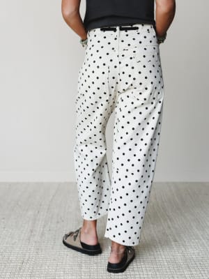 Spotted and Dotted Pants - Cream S / Cream