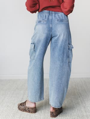 Whisper Sky Cargo Jeans - Light Denim S / Light Denim