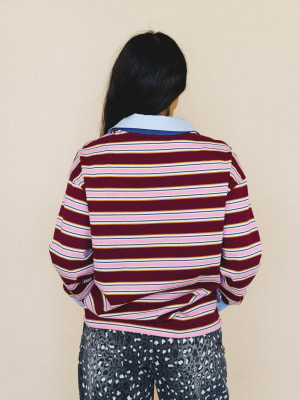 Nichelle Stripe Top - Wine Pink L / Wine Pink