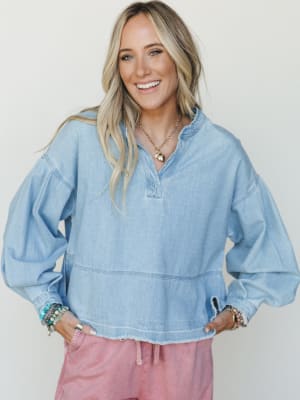 Everyday Denim Top - Light Denim M / Light Denim