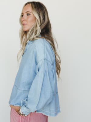 Everyday Denim Top - Light Denim M / Light Denim
