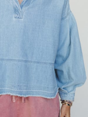 Everyday Denim Top - Light Denim M / Light Denim