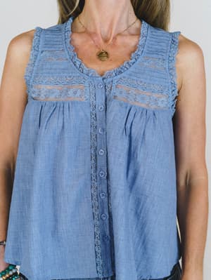 Soft Light Top - Denim Blue L / Denim Blue