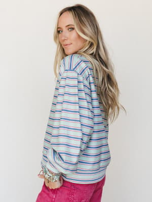 Top Notch Stripe Shirt - Mint Blue L / Mint Blue