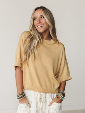 Nicely Knit Tee - Mustard S / Mustard