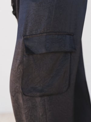 Stealing The Show Satin Pants - Black XL / Black