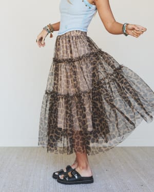 Wild Night Maxi Skirt - Mocha XL / Mocha
