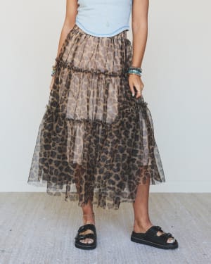 Wild Night Maxi Skirt - Mocha XL / Mocha