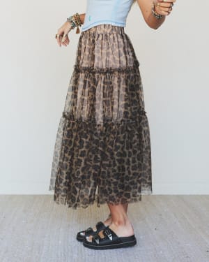 Wild Night Maxi Skirt - Mocha XL / Mocha