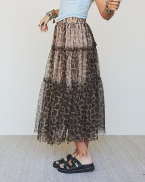 Wild Night Maxi Skirt - Mocha XL / Mocha