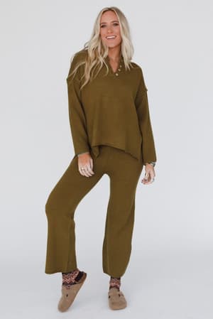 sierra-slumber-waffle-knit-set-olive/Olive