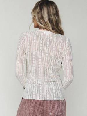 Quaint Darling Lace Long Sleeve Top - Cream XL / Cream