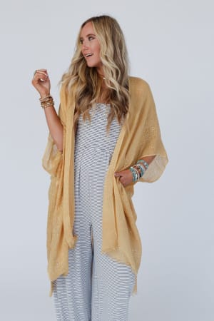 harkin-sequin-border-kimono-mustard/Mustard