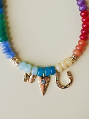 Azaria Beached Charm Necklace - Aqua OS / Aqua