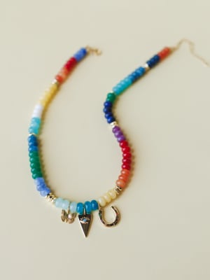 Azaria Beached Charm Necklace - Aqua OS / Aqua