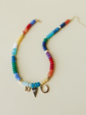 Azaria Beached Charm Necklace - Aqua OS / Aqua