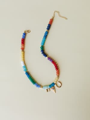 Azaria Beached Charm Necklace - Aqua OS / Aqua