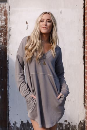 meadow-long-sleeve-tunic-dress-mushroom/Mushroom