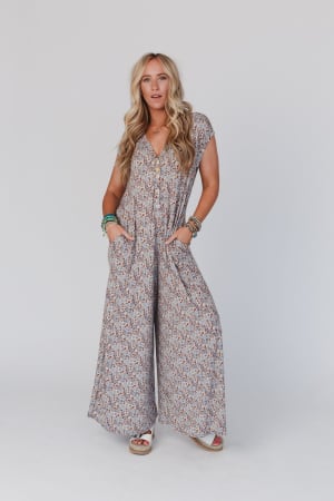 The Nest Daphne Floral Print Jumpsuit: undefined