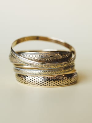 Flower Festival Bangle Set - Gold OS / Gold