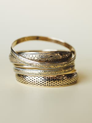 Flower Festival Bangle Set - Gold OS / Gold