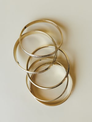 Flower Festival Bangle Set - Gold OS / Gold