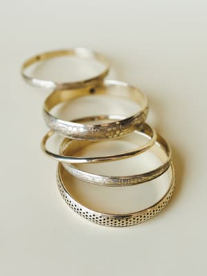 Flower Festival Bangle Set - Gold OS / Gold