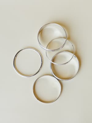 Flower Festival Bangle Set - Sliver OS / Sliver