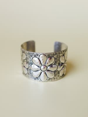 Flower Power Cuff - Silver OS / Silver