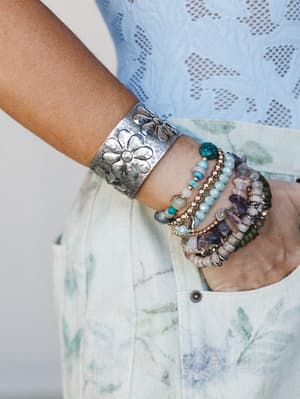 Flower Power Cuff - Silver OS / Silver