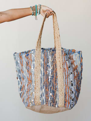 Zinnia Tote Bag - Denim Multi