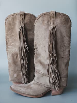 Bami Fringe Boot - Beige 8 / Beige