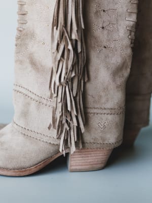 Bami Fringe Boot - Beige 8 / Beige