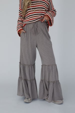 The Nest Milla Ruffled Wide Leg Pants: undefined