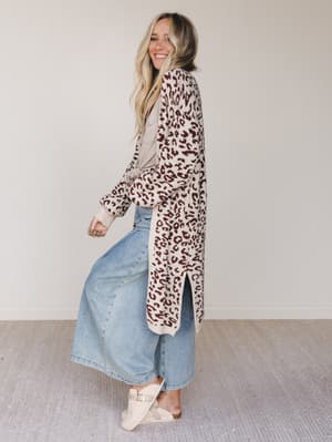 Jungle Grove Animal Print Cardigan: undefined