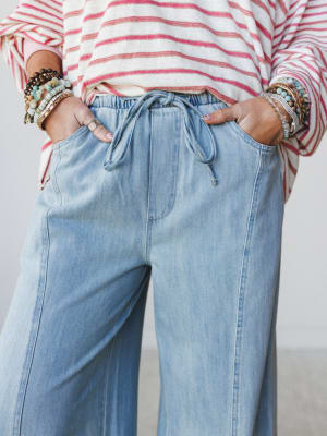 Surf's Up Wide Leg Jeans - Denim S / Denim