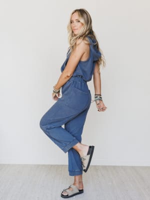 Ryder Hooded Jumpsuit - Denim L / Denim
