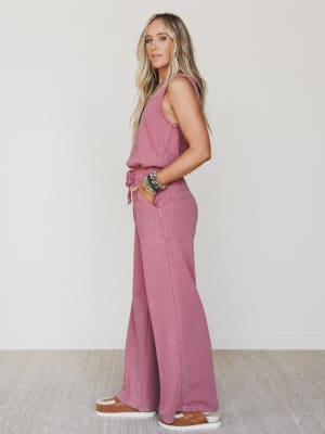 June Moon Jumpsuit - Raspberry L / Raspberry