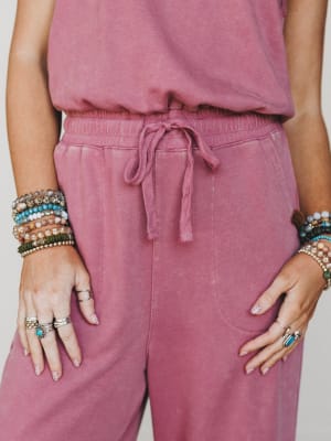 June Moon Jumpsuit - Raspberry L / Raspberry