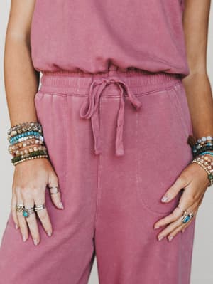 June Moon Jumpsuit - Raspberry L / Raspberry