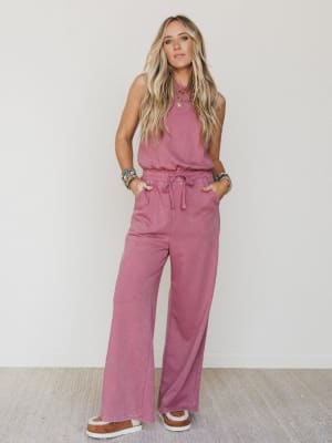 June Moon Jumpsuit - Raspberry L / Raspberry