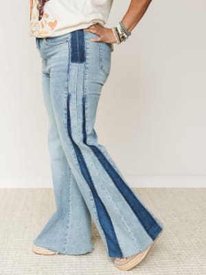 Retro Revival Wide Flare Jeans: undefined