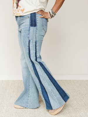 Retro Revival Wide Flare Jeans: undefined