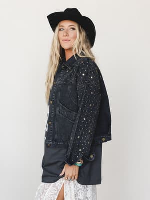 written-in-the-stars-denim-jacket-black/Black
